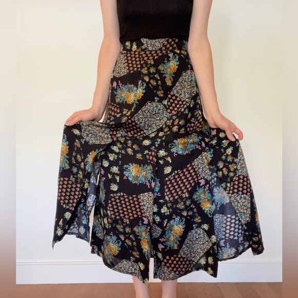 90’s Ribkoff floral maxi skirt / size 12 - Picture 10 of 16